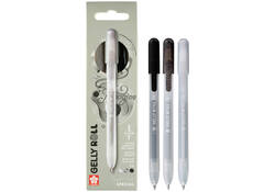 Gelschrijver Sakura Gelly Roll Special 08 klikfunctie set à 3 kleuren zilver