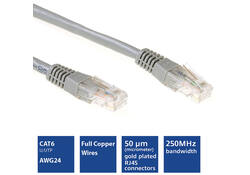 Kabel ACT U/UTP CAT6 patchkabel RJ45 Grijs 0.25 meter