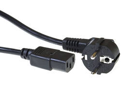 Kabel ACT Netsnoer CEE 7/7 male - C13 zwart 3 meter
