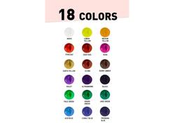 Gouache HIMI 18 kleuren 30gr opbergbox roze