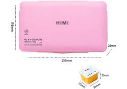 Gouache HIMI 18 kleuren 30gr opbergbox roze