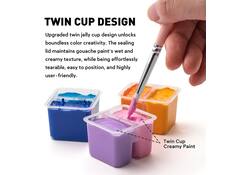Gouache HIMI Twin cups 36 kleuren 12gr opbergbox lila