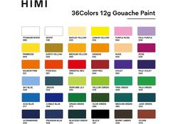 Gouache HIMI Twin cups 36 kleuren 12gr opbergbox lila