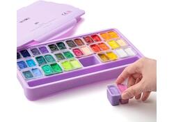 Gouache HIMI Twin cups 36 kleuren 12gr opbergbox lila