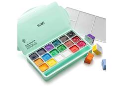 Gouache HIMI 18 kleuren 30gr opbergbox groen