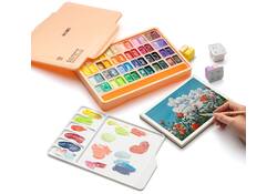 Gouache HIMI twin cups 48 kleuren 12gr opbergbox Peach Fuzz