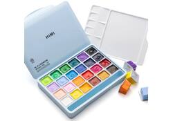 Gouache HIMI 24 kleuren 30gr opbergbox ice blue