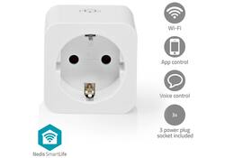 Slimme stekker Nedis Smartlife Wifi 3 stuks wit