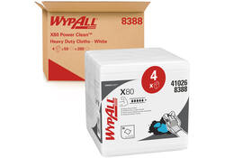 Poetsdoek WypAll X80 PowerClean 305x317mm 4x50vel wit 8388