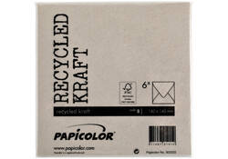 Envelop Papicolor 140x140mm kraft grijs