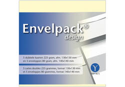 Dubbele kaart Papyrus Envelpack Design vierkant 140x140mm ivoor 894440