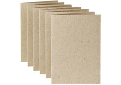Correspondentiekaart Papicolor dubbel 105x148mm kraft grijs pak à 6 stuks
