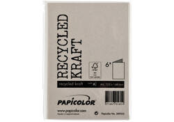 Correspondentiekaart Papicolor dubbel 105x148mm kraft grijs pak à 6 stuks