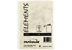 Correspondentiekaart Papicolor dubbel 105x148mm marmer ivoor pak à 6 stuks