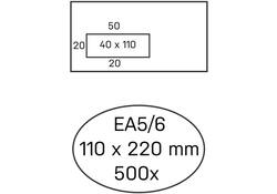 Envelop Hermes EA5/6 110x220mm venster 4x11links zelfkl 500
