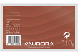 Systeemkaart Aurora 130x80mm lijn met rode koplijn 210gr wit