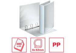 Presentatieringband Esselte Essentials panorama A4 4-rings D-mechaniek 62mm wit