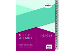 Tabbladen Multo A5 17-gaats alfabet PP grijs