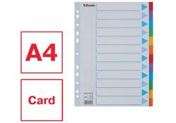 Tabbladen Esselte Standaard A4 12-delig karton 11-rings met voorblad assorti