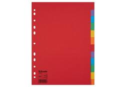Tabbladen Esselte Economy A4 12-delig karton 11-rings assorti
