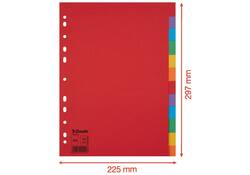 Tabbladen Esselte Economy A4 12-delig karton 11-rings assorti