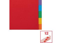 Tabbladen Esselte Economy A4 12-delig karton 11-rings assorti