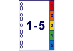 Tabbladen Avery Indexmaker 9-gaats 5-delig wit