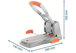Perforator Rapid Supreme HDC150/2 heavy duty 2-gaats 150 vel zilver/oranje