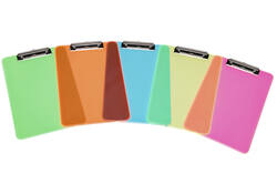 Klembord MAUL A4 staand transparant PS neon blauw