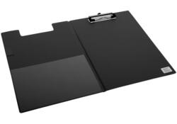 Klembordmap Quantore A4 staand PVC zwart met 100mm klem + penlus