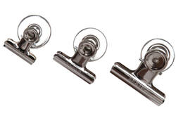 Papierklem MAUL Bulldog met magneet 30mm capaciteit 10mm zilver
