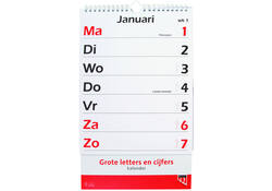 Kalender 2026 met grote letters en cijfers Quantore