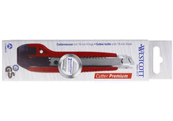 Snijmes Westcott premium 18mm met schuifsluiting rood