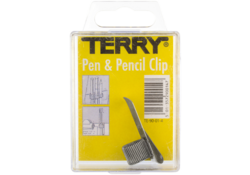 Penhouder Terry clip voor 1 pen/potlood zilverkleurig