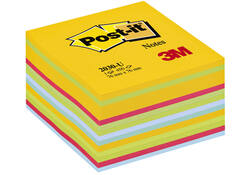 Memoblok Post-it 2030 76x76mm kubus ultra assorti