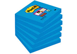 Memoblok Post-it 654 Super Sticky 76x76mm blauw
