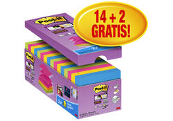 Memoblok Post-it Z-Note S330 Super Sticky 76x76mm 14+ 2 assorti