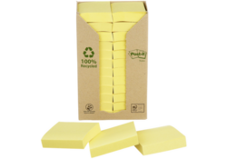 Memoblok Post-it 653 38x51mm recycled geel