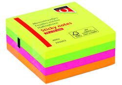 Memoblok Quantore 76x76mm neon kleuren assorti 4 kleuren