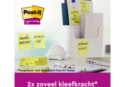 Memoblok Post-it 655 Super Sticky 76x127mm geel 14+2 gratis