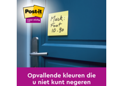 Memoblok Post-it 655 Super Sticky 76x127mm geel 14+2 gratis
