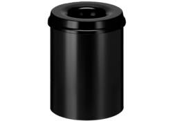 Papierbak met vlamdover Vepabins 15liter 26cm zwart