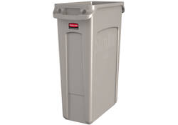 Afvalbak Rubbermaid Slim Jim Vented met luchtsleuven 87L grijs