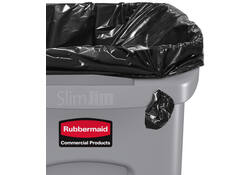 Afvalbak Rubbermaid Slim Jim Vented met luchtsleuven 87L grijs