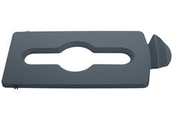 Deksel Rubbermaid Slim Jim Recyclestation inwerpopening voor gemengde recycling grijs