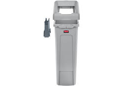 Afvalbak Rubbermaid Slim Jim Recyclestation starterset 87L grijs