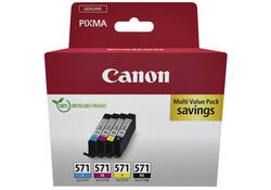Inktcartridge Canon CLI-571 zwart + 3 kleuren