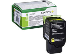Tonercartridge Lexmark C242XY0 geel