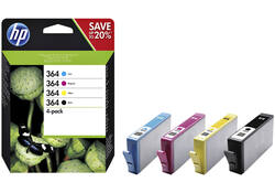 Inktcartridge HP N9J73AE 364 zwart + 3 kleuren