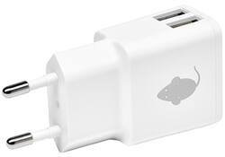 Oplader Green Mouse USB-A 2x 2.4A wit